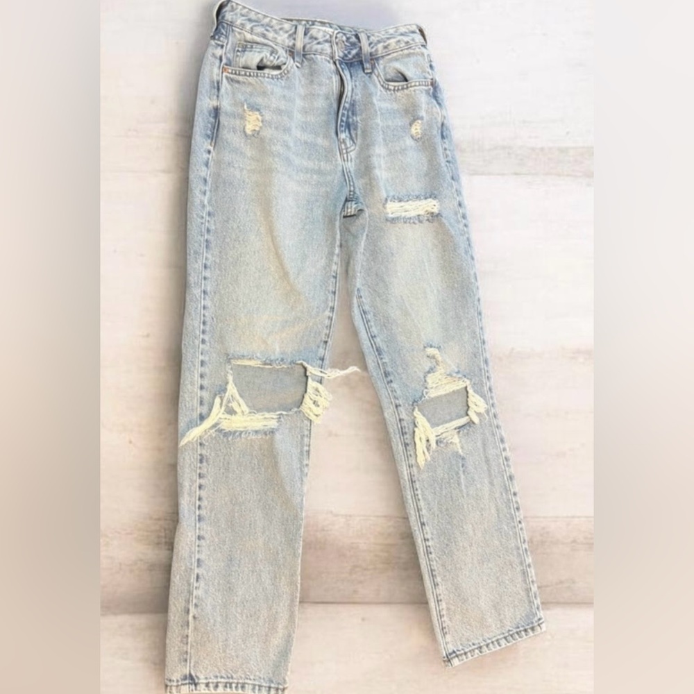 PacSun Light Blue Distressed Straight Leg Jeans Size 23